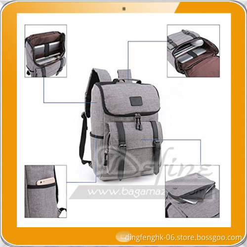 Lightweight Canvas Leather Travel Backpack